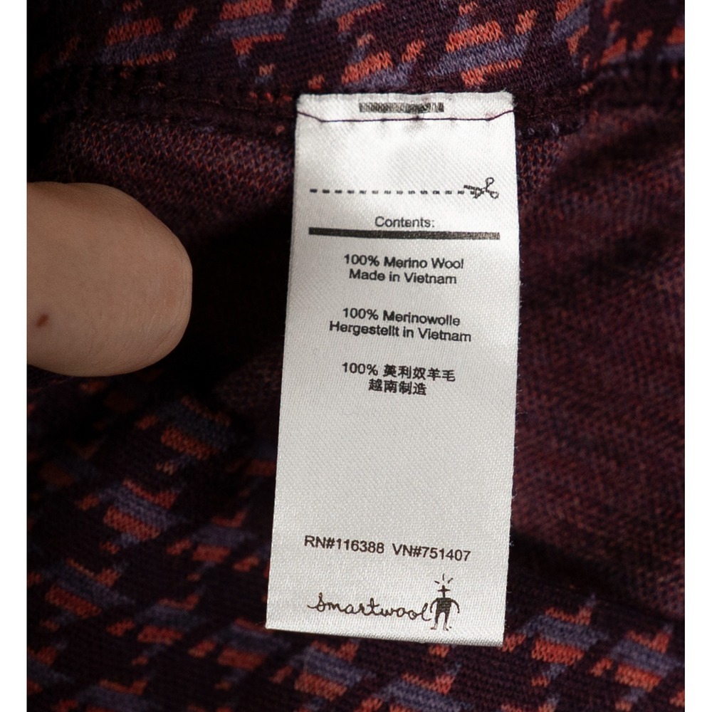 Smartwool Womens Leggings Base Layer Houndstooth 100% Merino Wool Purple Large - Picture 5 of 10